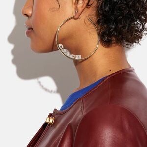 Coach large hoop earrings